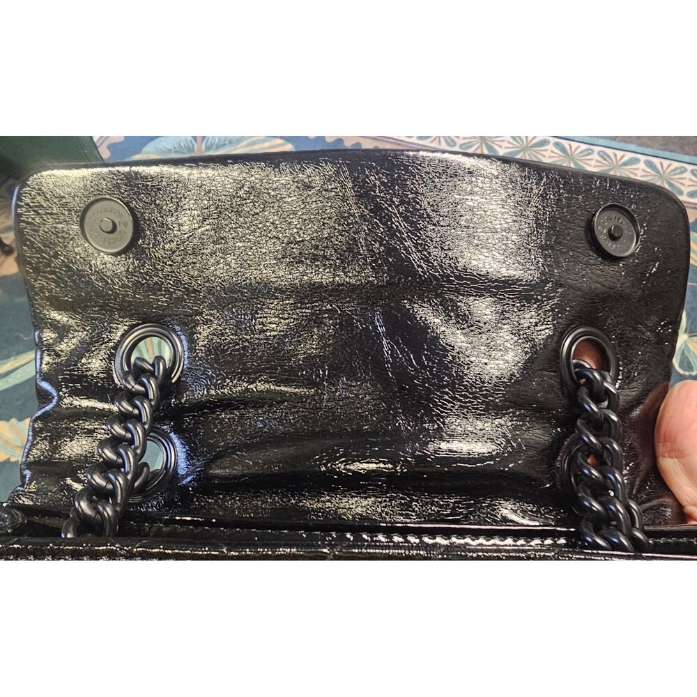 Kurt Geiger London Brixton Lock Drench Black Patent Leather Shoulder Bag - Picture 4 of 10